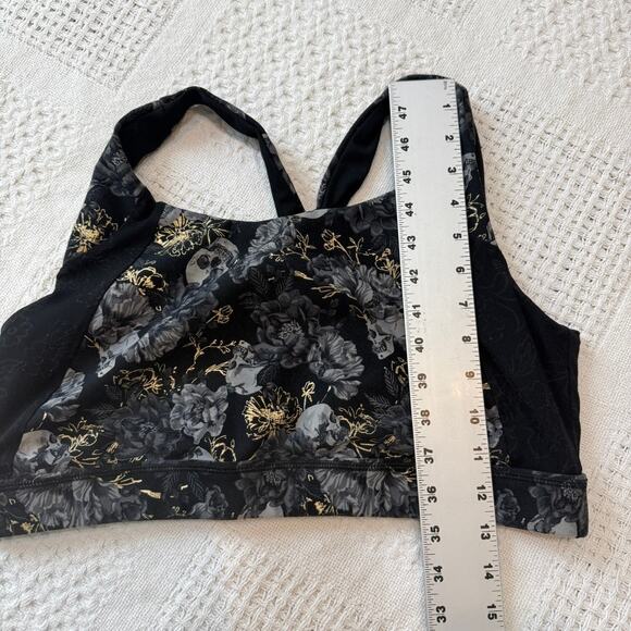 Torrid Active 2 foil floral skull lace inlay low impact sports bra top BC 2693 - Picture 3 of 11